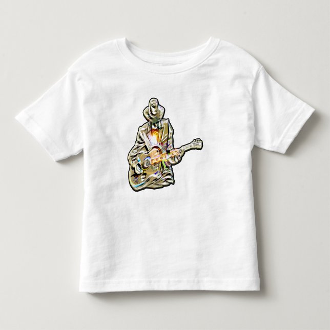 Camiseta Sinta os Blues - Design de violão artístico (Frente)