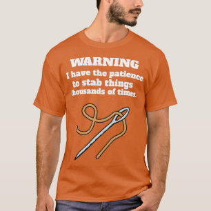 Camiseta Sintal de costura com ponto de agulha engraçada Gi