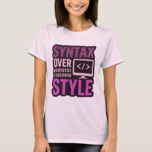 Camiseta Sintaxe Negrita Sobre Estilo Gráfico Retro