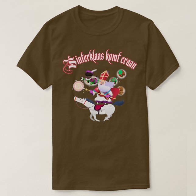 Camiseta Sinterklaas vem de presente original holandês (Frente do Design)