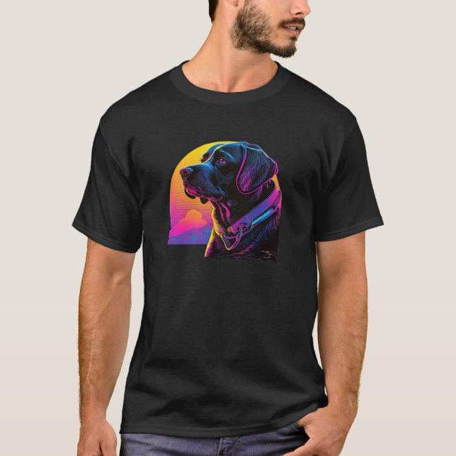 Camiseta Síntese Estética Labrador Preto Com Falhas (Frente)