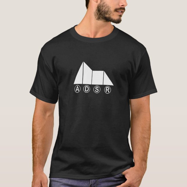Camiseta Sintesizador Adsr Produtor Musical 1 (Frente)