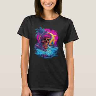 Camiseta Sintetização do naufrágio do Synthwave inspira o c