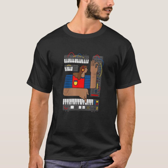 Camiseta Sintetizador Analógico Sincronizado Modular Studio (Frente)