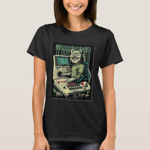 Camiseta Sintetizador de Gato Sintetizador Analógico Equipa