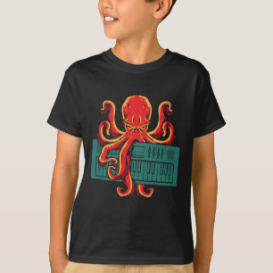 Camiseta Sintetizador de Teclado Octopus Analog Synth Japon