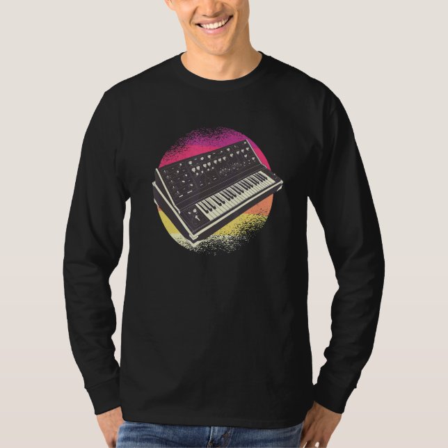 Camiseta Sintetizador do Techno Retro (Frente)