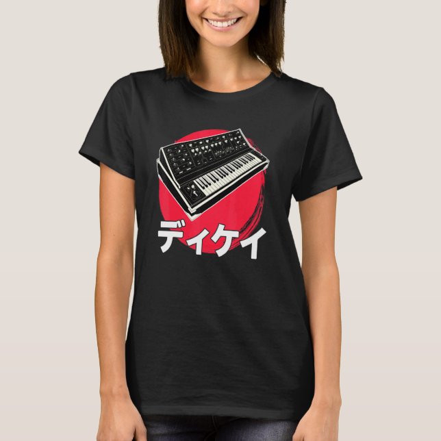 Camiseta Sintetizador Japonês Analog Synthwave Techno Synth (Frente)