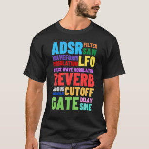 Camiseta Sintetizador modular analógico Palavras do Techno 