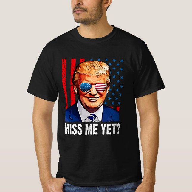 Camiseta Sinto falta de Trump 2024 anti Biden (Frente)