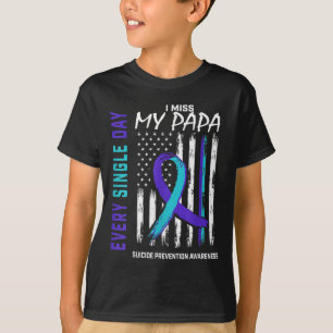 Camiseta Sinto falta do meu papá para prevenir o suicídio a