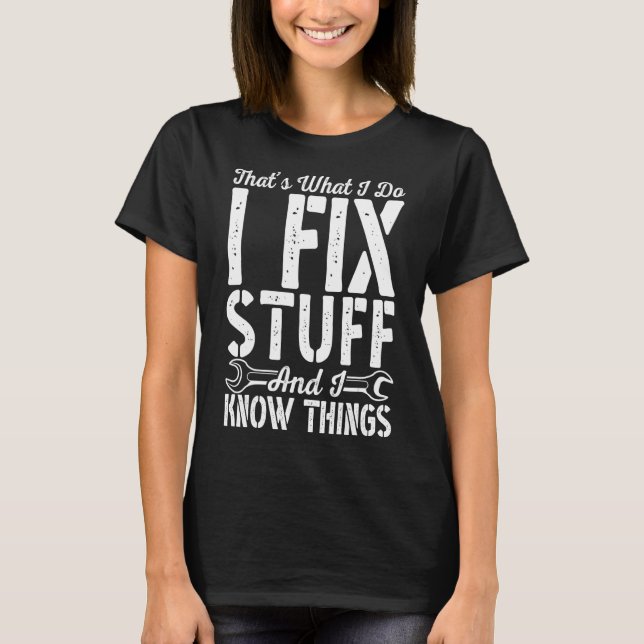 Camiseta Sinto-me angustiado, é isso que faço, eu conserto  (Frente)
