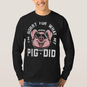 Camiseta Sinto muito pelo que meu porco fez de carne animal