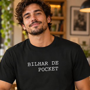 Camiseta Sinuca de Bolso Engraçado