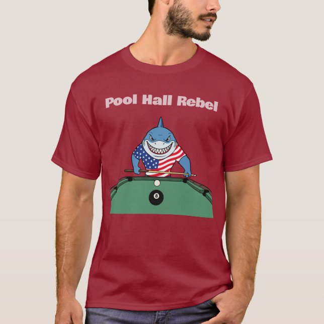 Camiseta Sinuca Divertida Salão de Bilhar Rebelde (Frente)