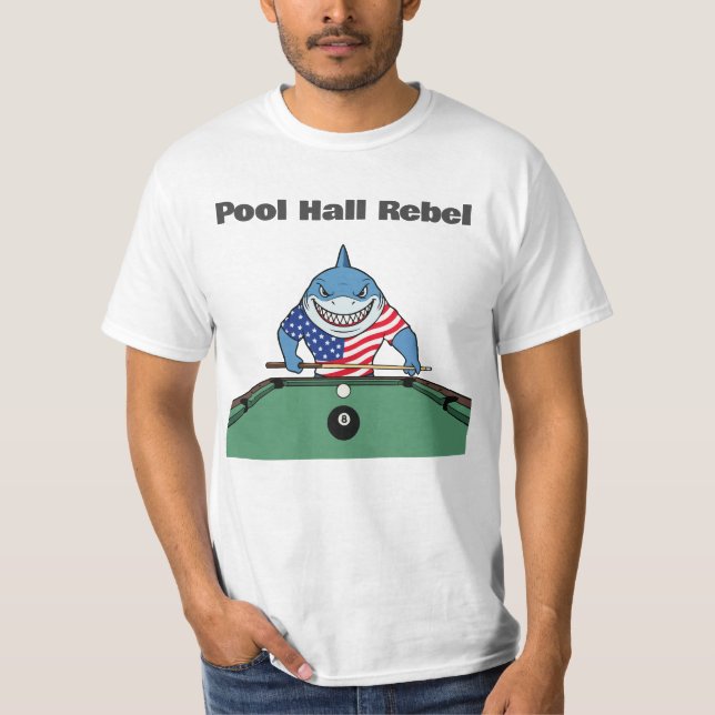 Camiseta Sinuca Divertida Salão de Bilhar Rebelde (Frente)