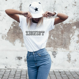 Camiseta Sionista, suporte israel, preto minimalista simple