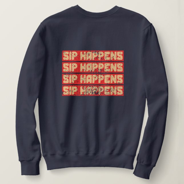 Camiseta Sip Happens – Funny Panda Boba Estilo Retro (Verso do Design)