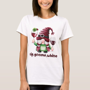 Camiseta SIP, NOME, VIDRAÇAS DE Vinho DE Vinho Cai em T-shi