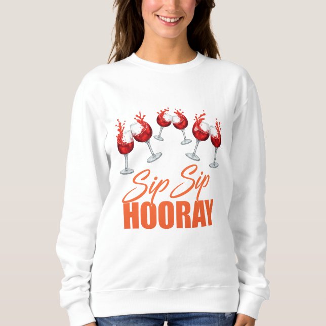 Camiseta Sip Sip Hooray Celebration Graphic – Women’s Basic (Frente)