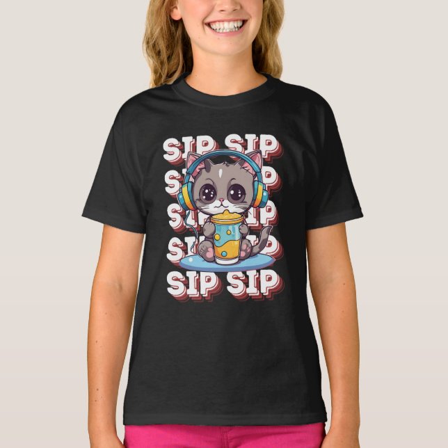 Camiseta Sip Sip Sip Sip Cat (Frente)