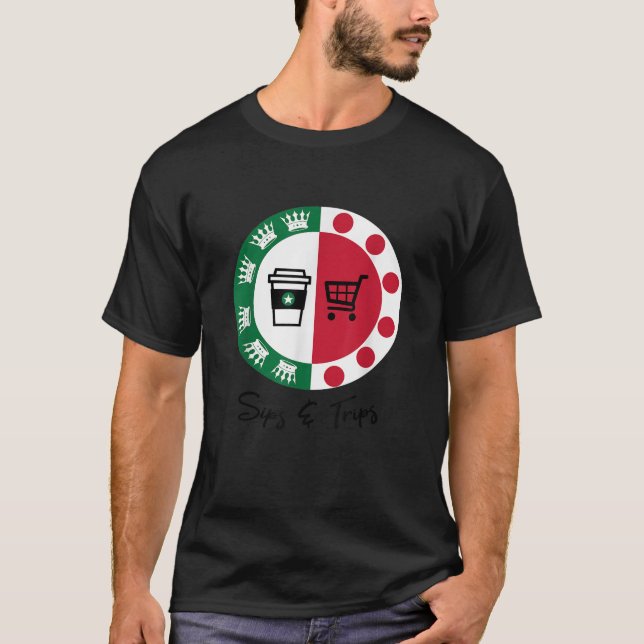 Camiseta Sips e Trips tomam café e compram viagens (Frente)