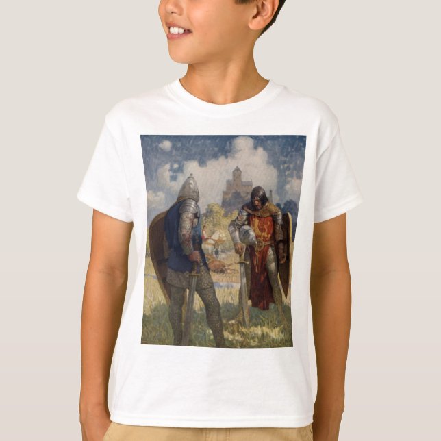 Camiseta Sir Launcelot du Lake, cavaleiro da Mesa redonda (Frente)