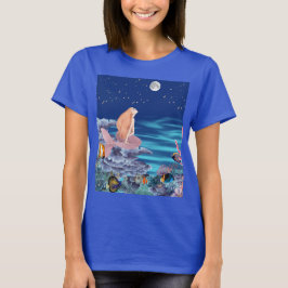 Camiseta sirena mirando la luna