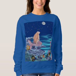 Camiseta sirena mirando la luna