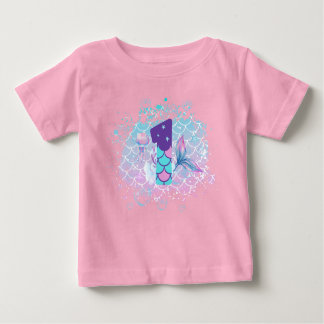 Camiseta Sirenita con Número 1, Primer Cumpleaños Infantil
