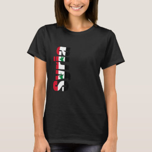 Camiseta Síria com cores de bandeira no lado de