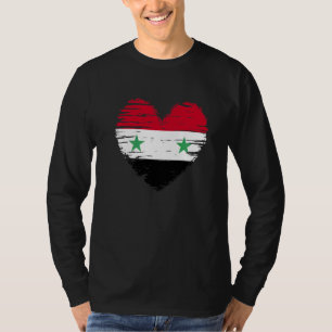 Camiseta Síria Coração Síria Sinalizador do Orgulho Síria