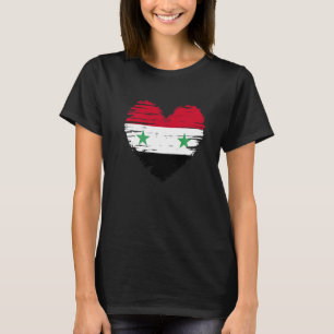 Camiseta Síria Coração Síria Sinalizador do Orgulho Síria