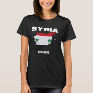 Camiseta Síria Flag, Mapa da Síria, Dia Nacional da Síria 2