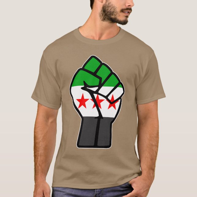 Camiseta Síria, Síria, Sinalizador Livre da Síria. (Frente)