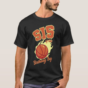Camiseta Sis Do Aniversário Da Família De Basquete De Birth