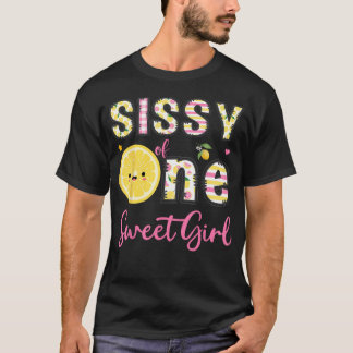 Camiseta Sissy De Uma Doce Menina Limão Rosa 1º Aniversário