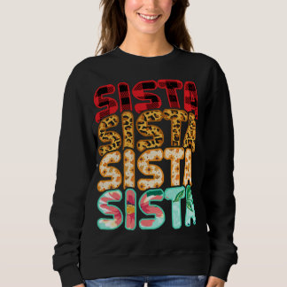 Camiseta Sista Irmã Leopard Xadrez Vermelha Mães da Família