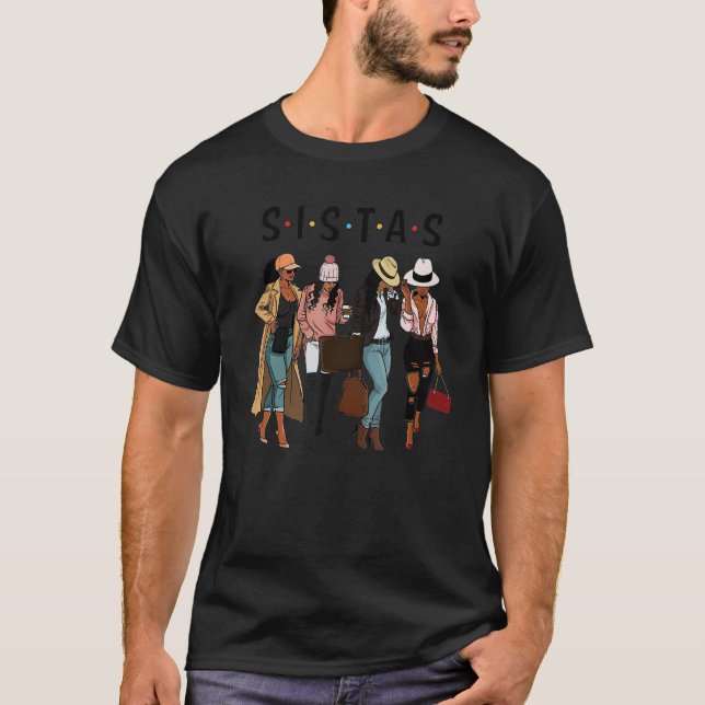 Camiseta Sistas Sisters Afro Women Together Black Woman Mor (Frente)