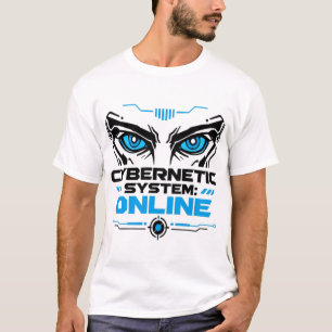 Camiseta Sistema Cibernético Olhos de Robô Futurista Online