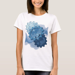 Camiseta Sistema de engrenagens acionado por água em prata