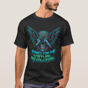 Camiseta Sistema de Tecnologia de Caveira Cyberpunk Status