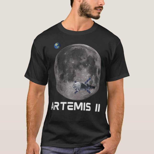 Camiseta Sistema Solar Artemis Ii Terra Lua Exterior (Frente)