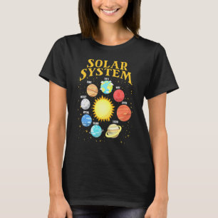 Camiseta Sistema Solar Com Planetas Espaciais Científicos 1