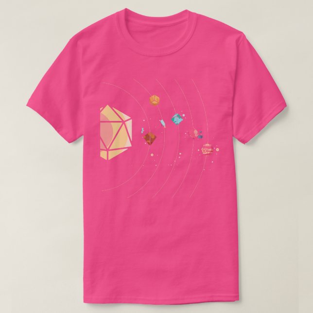 Camiseta Sistema Solar de Dice 1 (Frente do Design)