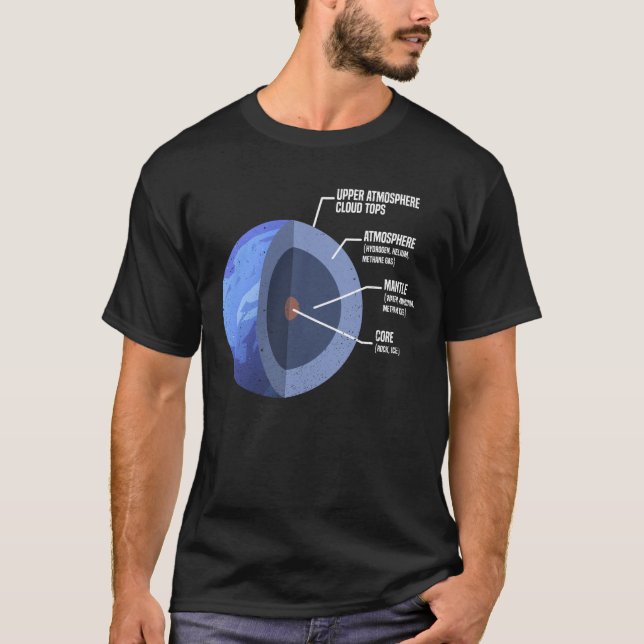 Camiseta Sistema Solar do Planeta Espacial do Netuno Anatom (Frente)