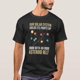 Camiseta Sistema Solar Mantém Suas Calças Com Um Asteroide