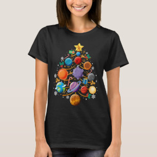 Camiseta Sistema Solar Planeta Árvore de Natal Astronomia X