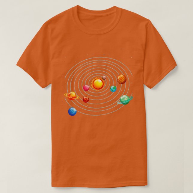 Camiseta Sistema Solar Planeta Astronomia Ferroviária Galáx (Frente do Design)