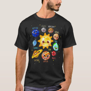 Camiseta Sistema Solar Plutão Espacial do Planeta para Cria
